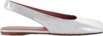 Amina Muaddi Mirror Silver Ane Slingback Flats