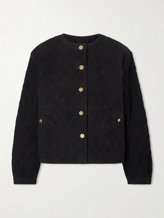 Blaz&eacute; Milano Giacca Cropped In Camoscio Trapuntato Gliss - Nero