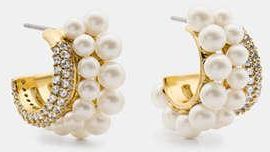 Kate Spade New York Girlie Pearlie Stacked Huggies