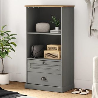 vidaXL Vidaxl - Librer&iacute;a Vigo Madera Maciza De Pino Gris 60x35x114,5 Cm