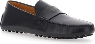 Tod's Mens Leather Loafers Black Calf