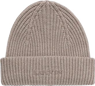 Lanvin Wool Beanie - Dames - Hoeden - Bruin - ONE Size - Wol - Accessoires