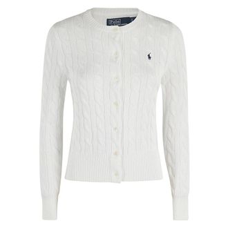 Polo Ralph Lauren Truien & Vesten, Dames, Wit, M, Katoen, Witte Gebreide Vlecht Cardigan