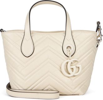 Gucci Womens Handbag Gg Marmont Mini Chevron Cream Calf Skin Handbags Hand Bags