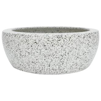 Berkfield Home Countertop Basin Grey Round OE&para;41x14 cm Ceramic | Size: 41x14 cm