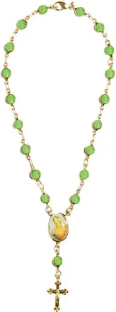 The M Jewelers NY 18k Gold Plated Rosary Anklet in Gold/lt Green at Nordstrom