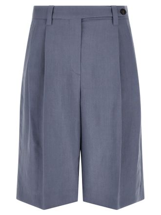Brunello Cucinelli Blue Viscose Bermuda Womens Shorts