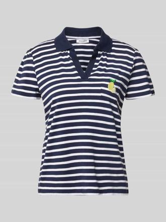 More & More More & More Regular Fit Poloshirt mit Brusttasche und Motiv-Stitching in Marine, Gr&ouml;&szlig;e 38