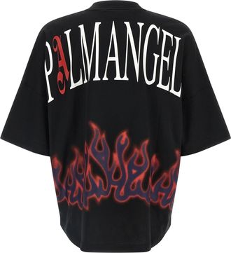 Palm Angels Mens Black Cotton T-Shirt