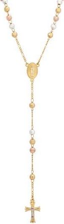 Savvy Cie Jewels Faceted Rosary Y-Necklace in Gold/White at Nordstrom Rack