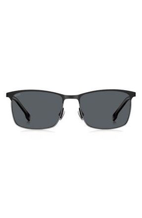 BOSS 1635/S 57mm Rectangle Sunglasses in Matte Black Ruthenium at Nordstrom Rack