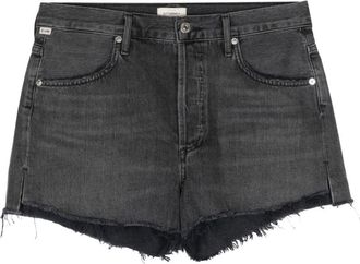 Citizens Of Humanity Annabelle raw-cut denim shorts - women - Organic Cotton - 24 - Black