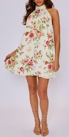 VICI Collection Bloom Floral Minidress in Cream/Rose at Nordstrom, Size X-Large