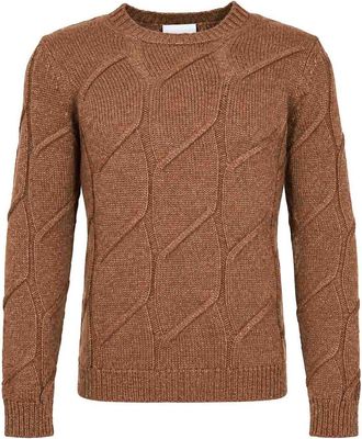 Alpha Studio Aran Crew Neck Sweater