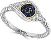 Effy Sterling Silver & 18K Gold Diamond & Sapphire Evil Eye Ring - 0.11ct. in Blue at Nordstrom Rack, Size 7