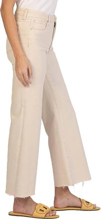 Swat Fame Womens Meg High Rise Fab Ab Wide Leg Pants In Cream