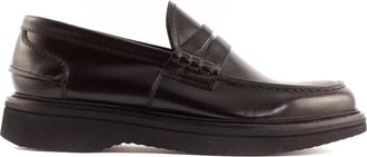 Green George Bruin Leren Loafer Pennybar Schoen - Heren - Loafers - Bruin - 41 EU - Schoenen