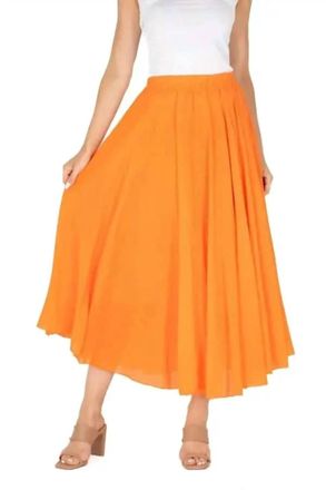 M Made in Italy Woven Skirt In Tangerine