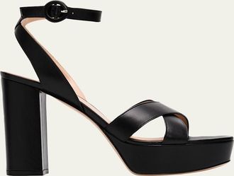 Gianvito Rossi Crisscross Ankle-Strap Platform Sandals
