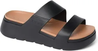 Reef Cali Solana Slide Sandal in Black/tanzine at Nordstrom, Size 7