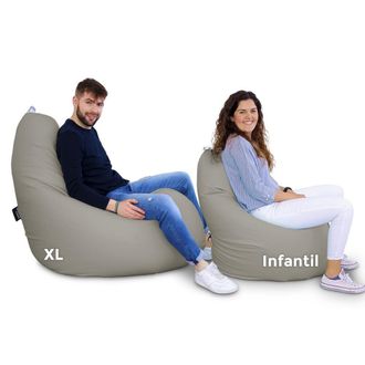 Happers Happers - Puff Pera Relax Polipiel Gris Claro Xl Ceniza