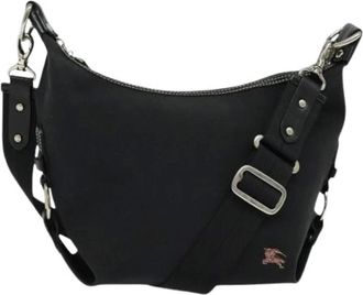 Burberry Pre-owned Cross Body Bags, female, Black, Size: ONE SIZE Pre-owned Canvas Shoulder Bag