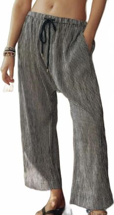The Great. Reef Wide Leg Pant In Black/cream