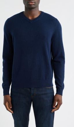 Nordstrom Cashmere V-Neck Sweater in Navy Night at Nordstrom Rack, Size X-Large