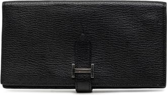Herm&egrave;s Pre-owned Hermes Chevre Mysore Bearn Soufflet Long Wallet Ladies KEOOS60HTFCNE0G2