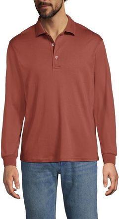 Lands End Long Sleeve Cotton Supima Polo Shirt in Earthen Clay at Nordstrom, Size Xx-Large