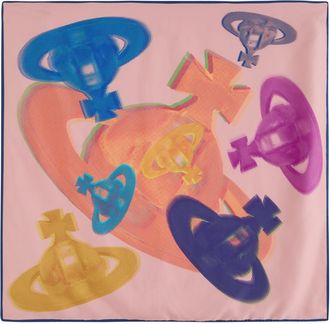 Vivienne Westwood Halftone Orbs Printed Silk-satin Scarf - Pink - One Size