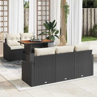 vidaXL Vidaxl Set Da Pranzo Per Giardino Nero E Crema 100 X 55 X 73 Cm