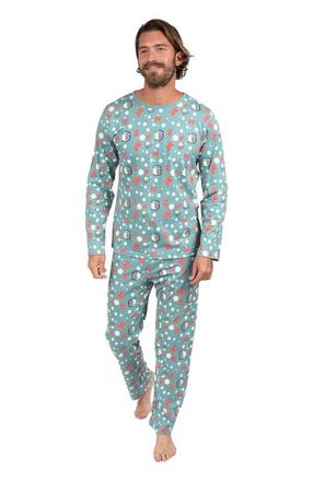 Leveret Mens Loose Fit Cotton Matching Family Pajamas, Animal & Nature Prints in Fish Tank at Nordstrom, Size Xx-Large