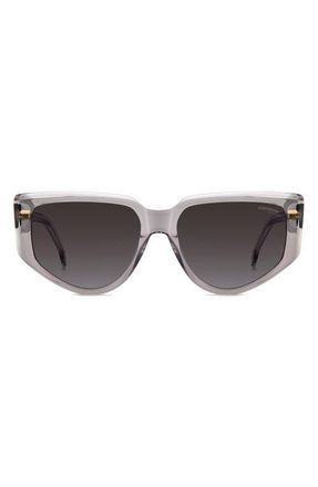 Carrera 57mm Rectangular Sunglasses in Grey/Dark Grey at Nordstrom