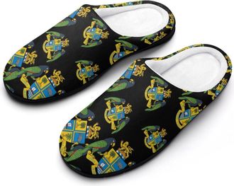 Generic Coat of Arms of Dominica Cotton Slippers for Women Indoor Outdoor Slipper Slip-On Memory Foam Home Shoes