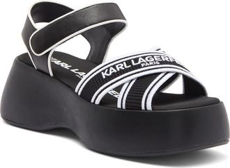 Karl Lagerfeld Meddi Platform Sandal in Black at Nordstrom Rack, Size 9.5