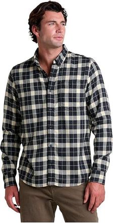 Toad&Co Airsmyth Long Sleeve Shirt Mens Clothing Black Two Color Plaid : MD, Polyester/Cotton