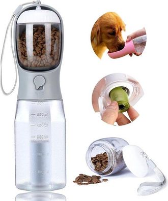 No Brand Botella De Agua Port&aacute;til Para Perros De 600 Ml, Multifuncional 4 En 1, A Prueba De Fugas, Dispensador De Bolsas Para Excrementos, Filtro De Carb&oacute;n, Id