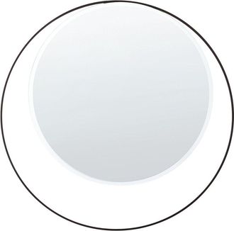 Beliani Beliani - Espejo De Pared De Metal Negro 50 Cm Minimalista Sala De Estar Dormitorio Agde