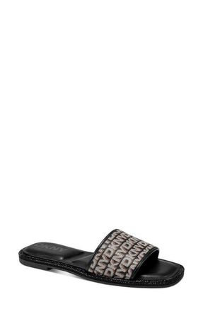 DKNY Badin Slide Sandal in Black/Saddle at Nordstrom, Size 8.5