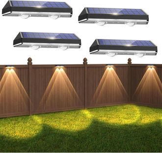 OEM Juego De 4 Apliques Solares De Pared Con Clasificaci&oacute;n Ip65 De Resistencia Al Agua Para Uso Exterior: 3 Modos De Iluminaci&oacute;n Led, Ideales Para Jardine