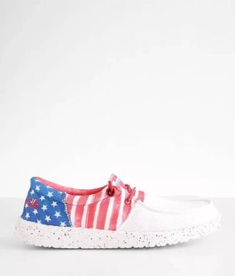Hey Dude Womens Wendy Sox Tri America Shoe In Americana