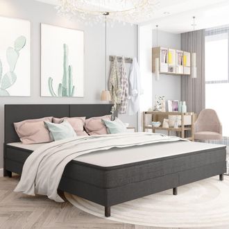 vidaXL Vidaxl - Estructura De Cama Box Spring Sin Colch&oacute;n Tela Gris 200x200 Cm