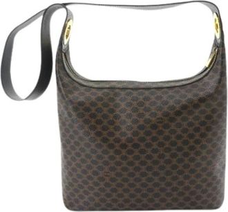 Celine Pre-owned Macadam Shoulder Bag - Dames - Vintage Schoudertas - Bruin - ONE Size - Leer - Vintage