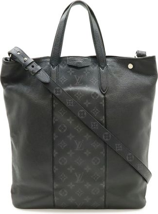 Louis Vuitton Monogram Eclipse Noir Monogram Eclipse Taiga Leather Shoulder Bag Tote Bag (Pre-Owned)
