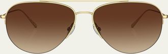 Oliver Peoples Cleamons Metal Aviator Sunglasses