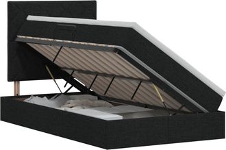 vidaXL Cama Con Almacenamiento Y Colch&oacute;n Negro 120 X 200 Cm Tela Vidaxl