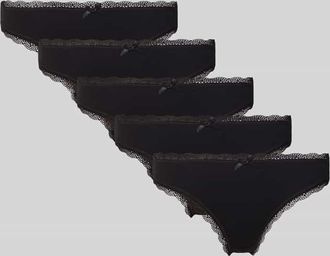 Dorina String mit Schleifen-Detail im 5er-Pack in Black, Größe XS