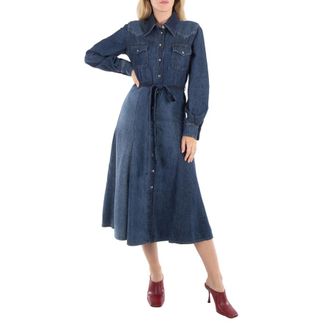 Chlo&eacute; Ladies Multicolor Blue Belted Denim Shirtdress, Brand Size 38 (US Size 6)