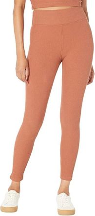 Madewell Womens Madewell MWL Superribbed Leggings Orange High-Rise 26 1/2 RED603